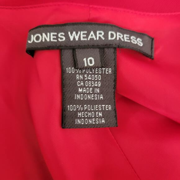 Jones Ware Dress Size 10 Cocktail Red Lined Flounce Chiffon Sleeveless Chic - Picture 3 of 7